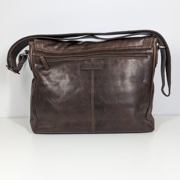 Gianni Conti Leather Messenger Bag - Picture 3 of 15